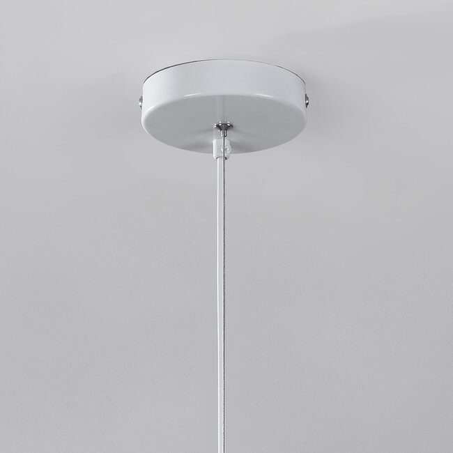 Modern white pendant lamp with stone effect in Wabi-Sabi style - Nami, Ø52 cm