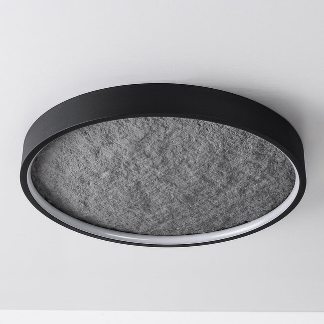 3-step dimmable ceiling lamp, Black with grey stone effect, Ø40, 18W