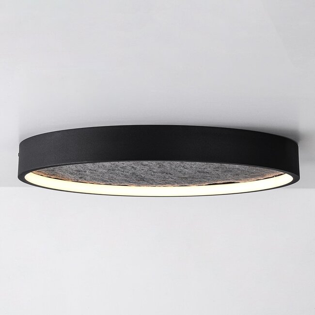 3-step dimmable ceiling lamp, Black with grey stone effect, Ø40, 18W