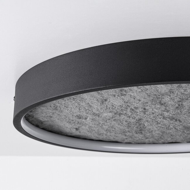 3-step dimmable ceiling lamp, Black with grey stone effect, Ø40, 18W
