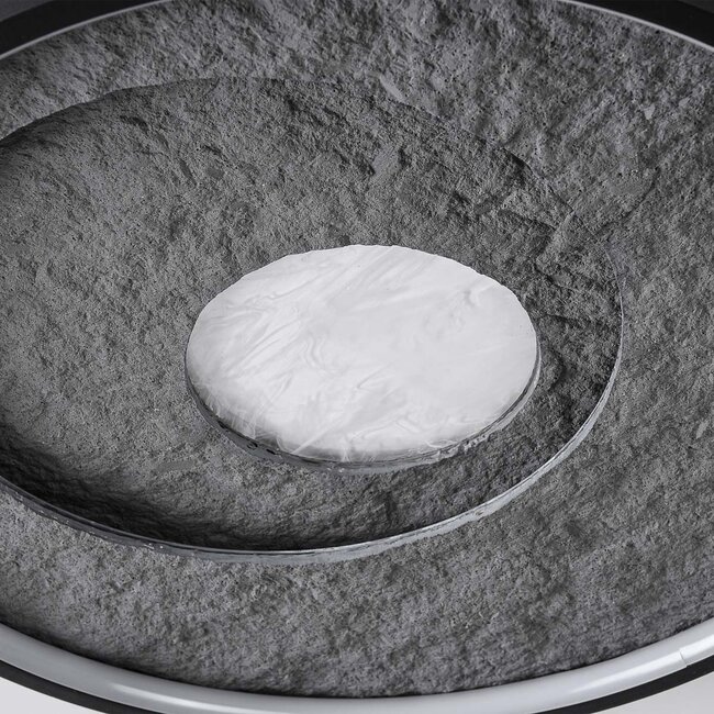 Modern ceiling lamp Cercul black with grey stone effect Ø40 cm, 36W - 3-step dimmable