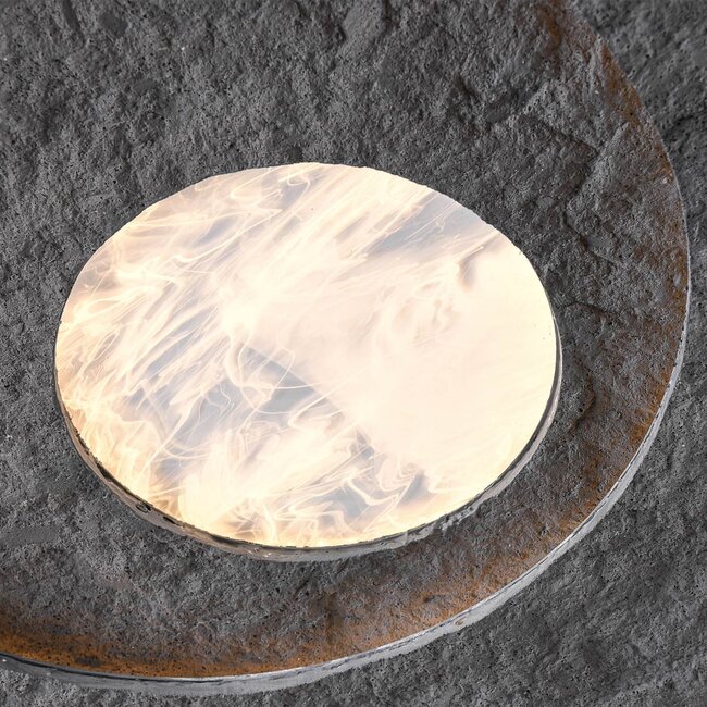 Modern ceiling lamp Cercul black with grey stone effect Ø40 cm, 36W - 3-step dimmable