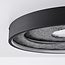 Modern ceiling lamp Cercul black with grey stone effect Ø40 cm, 36W - 3-step dimmable