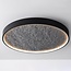Cercul Black ceiling light with 3-step dimmable LEDs and grey stone effect, Ø60 cm, 29W
