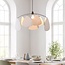 pendant light Floare - black with white linen