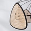Black boho pendant lamp Floare with rattan