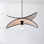 pendant light Sapca - white linen with black accents