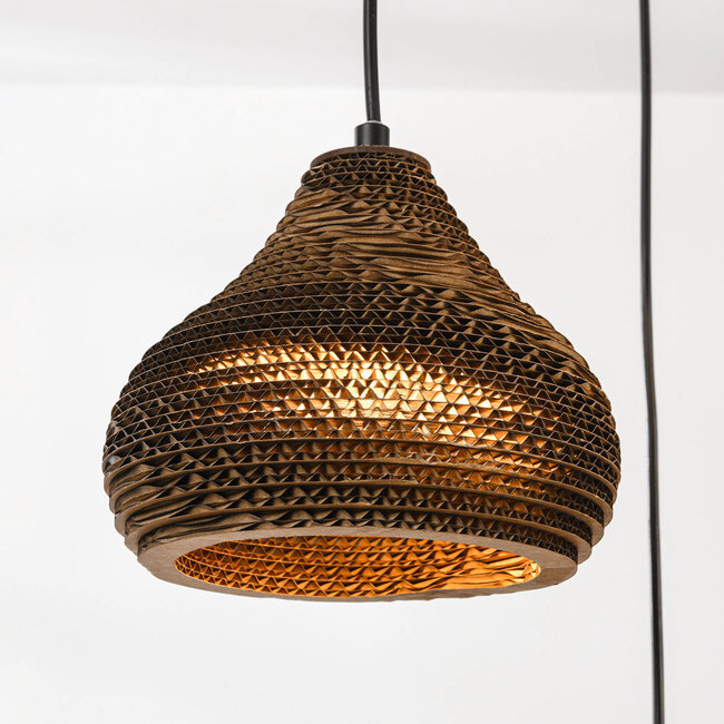 Modern cardboard pendant lamp Lumina, 3-light