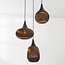 Zensa 3-light pendant light - black and brown paper fibre
