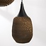 Zensa 3-light pendant light - black and brown paper fibre