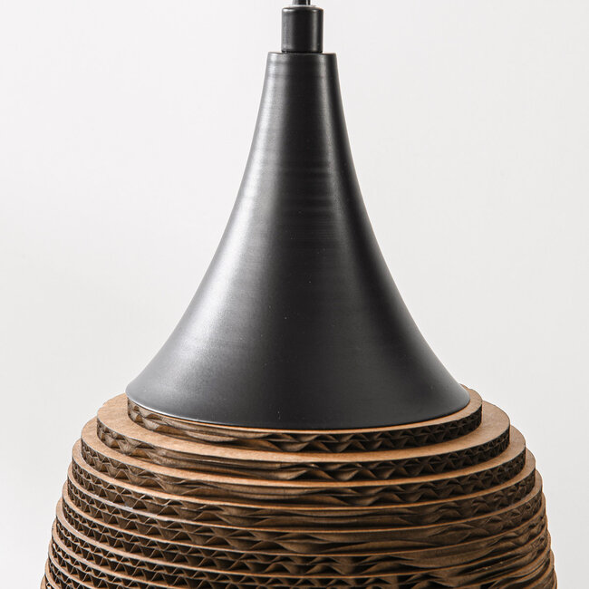 5-light designer hanging lamp made of cardboard - Filtra