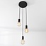 3-light modern cord pendants Illumine - Black (excluding E27 bulbs)