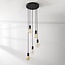 Industrial 5-light cord pendant Illumine - black (excluding E27 bulbs)
