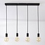 Industrial cord pendant Nivelle Black - 4-light (excluding E27 bulbs)