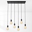 Industrial 6-light cord pendant Nivelle - black (excluding E27 bulbs)