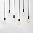 Industrial 6-light cord pendant Nivelle - black (excluding E27 bulbs)