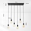 Industrial 6-light cord pendant Nivelle - black (excluding E27 bulbs)