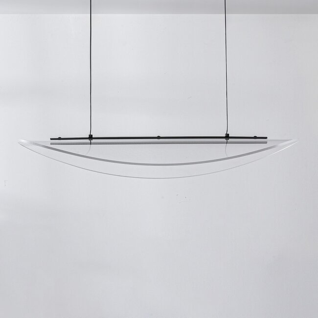 Design pendant light Flectra with 3-step dimmable LEDs and grid pattern - black