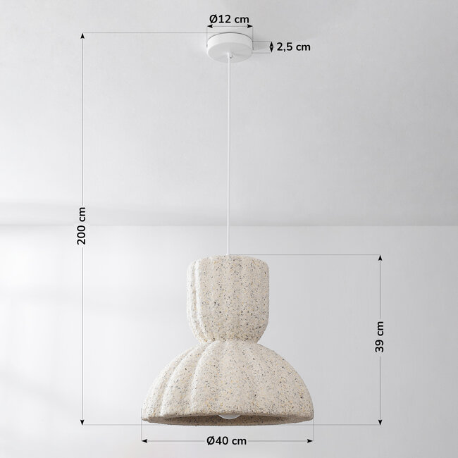 Modern Wabi-Sabi pendant lamp Soru 40 cm - terrazzo beige