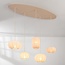 Canvas 5-light pendant light - beige fabric