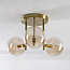 3-light ceiling lamp Elora brass with cognac glass