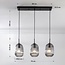 Melora 3-light pendant light - ribbed smoked glass