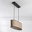 2-light modern pendant lamp Esmora Black with oval fabric shade