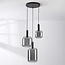 Rustique 3-light pendant lamp with smoked glass