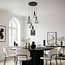 Pendant light Rustique 5-light with smoked glass and black fitting
