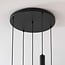 Pendant light Rustique 5-light with smoked glass and black fitting