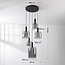 Rustique 5-light pendant lamp with smoked glass and black fixture