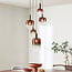 Rustique 5-light pendant light with light brown glass - bronze