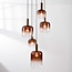 Rustique 5-light pendant light - bronze with light brown glass
