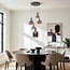 Rustique 5-light pendant lamp with dark brown glass