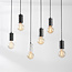 Industrial cord pendant Caverna 6-light with marble details (excluding E27 bulbs)