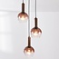 Dijon pendant lamp in brown with three glass spheres with ombre effect