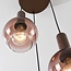 Pendant Light Dijon in brown with three glass globes with ombre effect