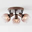 Terra ceiling light in brown with three glass globes