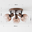 Terra ceiling light in brown with three glass spheres