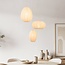 3-light Japandi pendant lamp with beige fabric lanterns - Fabrica