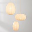 3-light Japandi pendant lamp with beige fabric lanterns - Fabrica