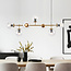 Designer pendant light Hepta with transparent glass spheres and black fittings