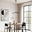 Pendant light Linae in black metal