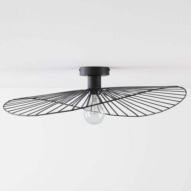 Cirque ceiling lamp in black metal