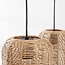 Terre 3-light pendant light - black metal and natural shades