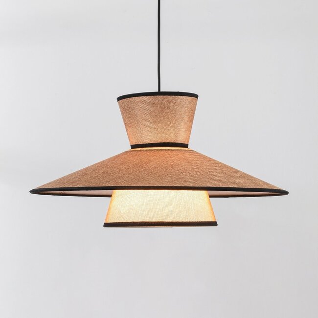 Zenith pendant light in Japandi style with natural shade