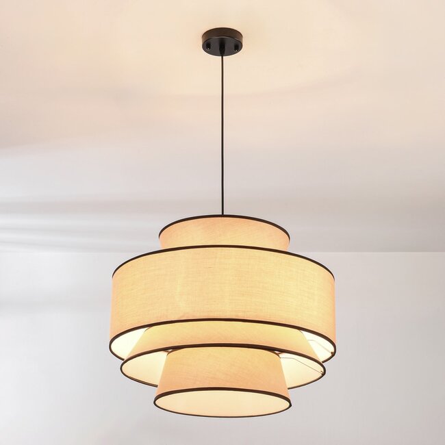 Pendant light Zohra in Japandi style with natural shade