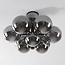 Ceiling light Decora with smoked glass spheres - 12-light