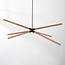 Designer pendant light Stellar with integrated 3-step dimmable LEDs - wood effect