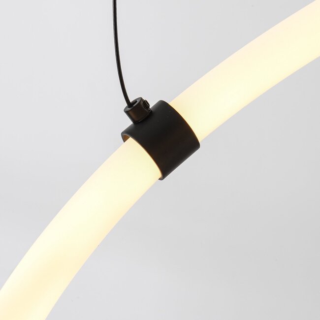 Designer pendant light Lunara with integrated 3-step dimmable LEDs - black